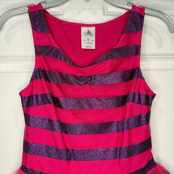 Disney Cheshire Cat Striped Costume Dress Pink Purple Glitter Womens Size XXS - Picture 3 of 10